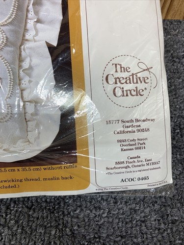 Vintage 1988 The Creative Circle Cross Stitch Embroidery Kit Pillow #0465 - Imagen 5 de 6