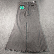 Image of Wrangler Wanderer 622 HIGH RISE FLARE Women's Jeans 29x32 Patch Black Distressed