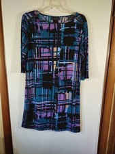 Attention Geometric Shift Dress. Size M, Zipper Shoulder Accents. NWT, #5136