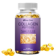 Premium Collagen Peptides Pills Hydrolyzed Anti-Aging Types I,II,III,V,X 60ct
