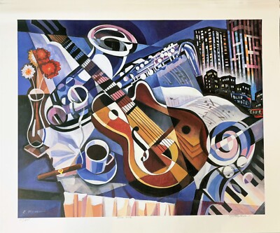 Erik Freyman    BLUE NOTE CAFE' - Original Hand Signed Limited Edition Litho