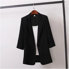 Womens Ladies Formal Plus Size 3/4 Sleeve Coat Jacket Suit Blazer Casual Jackets