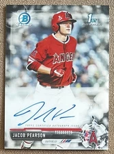 2017 Bowman Chrome Autograph #CDA-JPE Jacob Pearson Rookie Los Angeles Angels RC