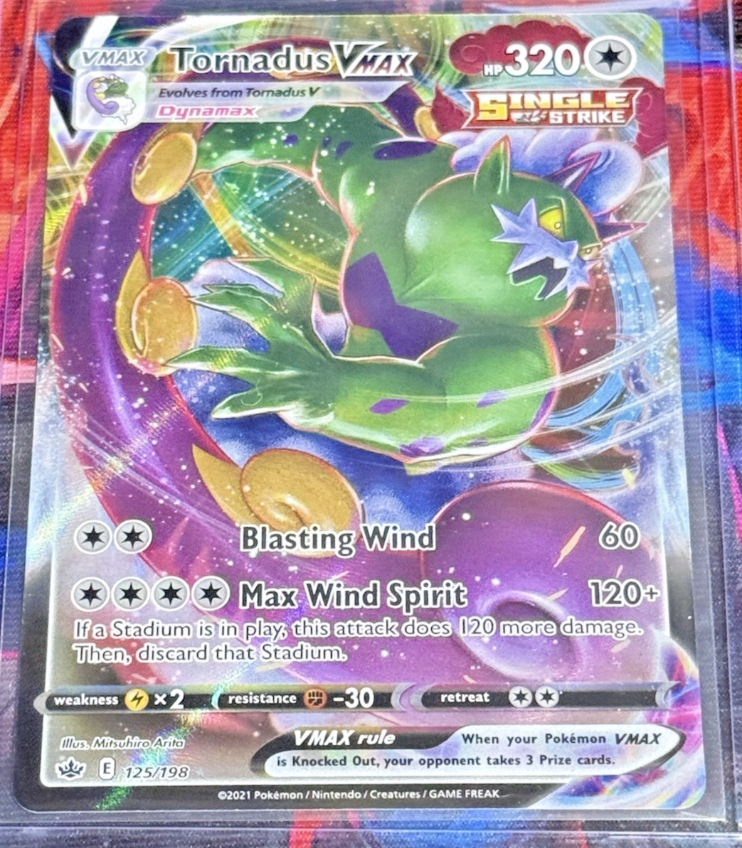 2021 Tornadus VMAX 125/198 Ultra Rare Single Strike Pokémon Card NM