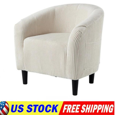 Accent Chair Corduroy Club Chair Elegant Armchair Cozy Backrest for Living Room
