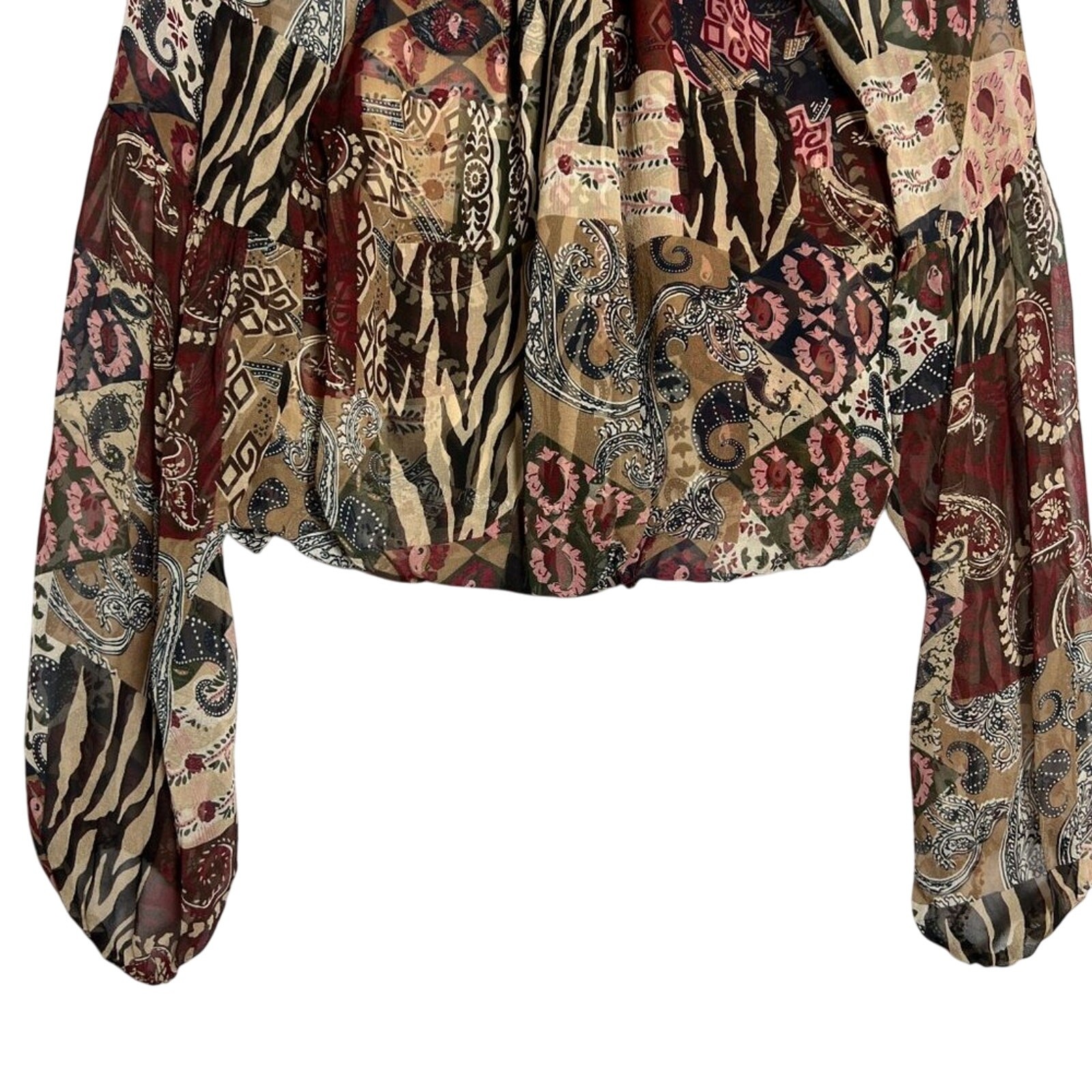 Veronica Beard Jayce Blouse Silk Patchwork Print … - image 11