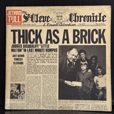 JETHRO TULL Thick As A Brick 1972 Reprise US 1st Press MS 2072 Newspaper Cover