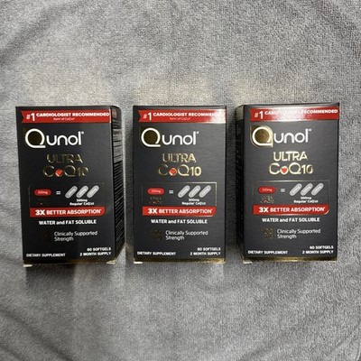 Qunol Ultra CoQ10 100mg 3 Pack - 6 Month Supply- 180 Softgels Exp 7/27 