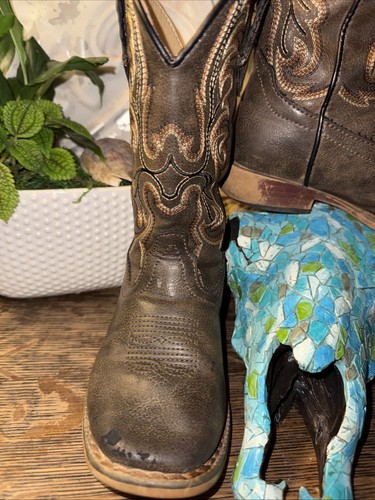 Roper Western Boots Boys Square Toe Brown 09-018-1900-3437 Size 10 - Picture 3 of 12