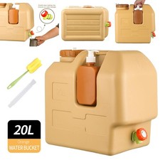 Camping Water Jug, 5 Gallon, BPA Free, Leak-Proof, Rectangular, Portable, Reus