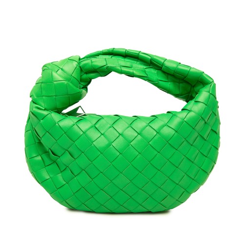Bottega Veneta Mini Nappa Intrecciato Jodie Pre-Loved Hobo Bag Green