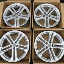 19" Audi Genuine Alloy Wheels Q5 Q3 A4 A6 A7 A8 S LINE OEM Silver  80A601025G
