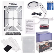 Sports Card Grading Kit,Card Grading Centering Tool Set,LED Magnifying Table ...