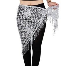 Belly Dance Hip Scarf - Hip Skirt Belly Dancing Belt Triangle Shawl Tassel Be...