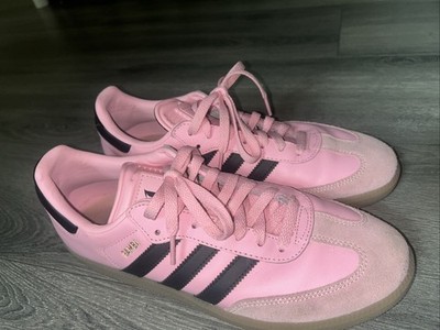 Adidas Samba Messi Sneaker Shoes Pink / Black Stripe 9.5 mens / 11 women. NEW!