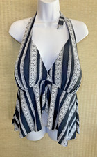 NWT W Swim Black  White Swimsuit Halter tie top Size 3X