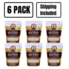 Organic Rye Flour | Pack of 6 | 1.5 lb | Non-GMO | Shipping Included | Grain Pla
