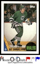 1987-88 Topps #23 Ulf Samuelsson Hartford Whalers NHL Hockey Card Rookie RC. rookie card picture