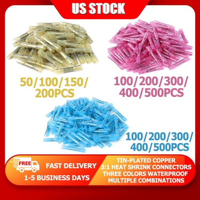 #ad 3:1 Ratio High Shrink Ratio Wire Connectors Quick Install Tin Plated Waterproof $8.89