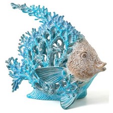 Beach Coastal Decor Coral Reef Angelfish Home Office Desk Turquoise and Blue