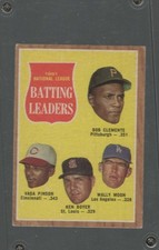 1962 TOPPS 1961 NATIONAL LEAGUE BATTING LEADERS CLEMENTE #52