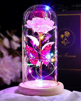 Eternal Rose And Butterfly, 2 Day Shipping, Pink, Valentine's Gift For Her