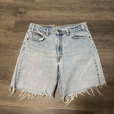 Vintage Levis Orange Tab Denim Jean Shorts Men  s 32x8 Distress Fray Amazing VTG
