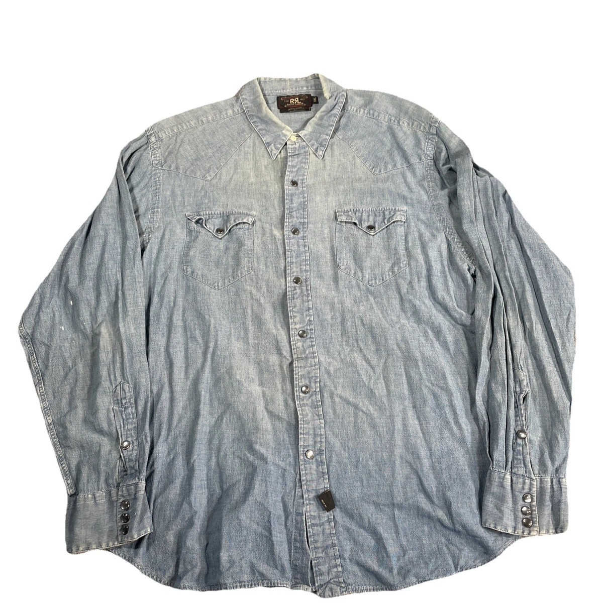 RRL Denim Solid Casual Button-Down Shirts for Men for sale | eBay