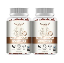 2 Packs 5000MG Mushroom Gummies -10 Blend Organic Mushroom Suppleme... Fast Ship