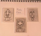 ACEO, Original Art, Abstract, Alien, Nose, Drawing, Framed, Signed by NR — photo 3