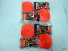 4 Pack Ratchet Tie Down Straps 1.5 J-hook Trailer Car Tire Wheel Link Straps 4 Pack Ratchet Tie Down Straps 1.5 J-hook Trailer Car Tire Wheel Link Straps