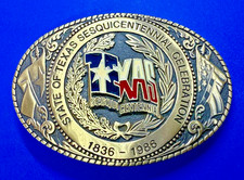 Texas State Sesquicentennial Celebration Vintage TL B Solid Brass Belt Buckle