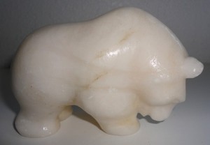 Alabaster Polar Bear Figurine