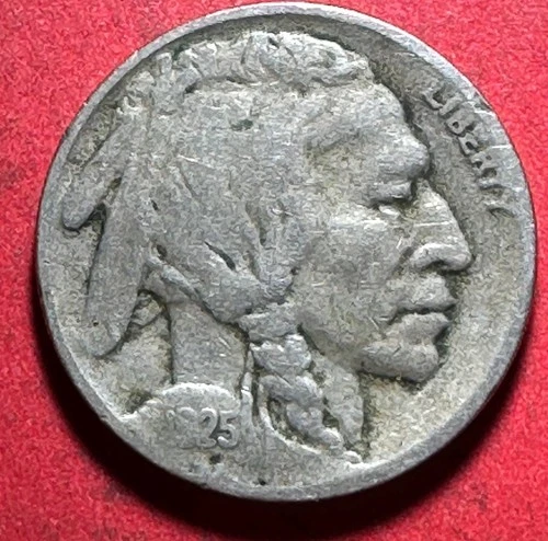 1925S US Buffalo Nickel! "San Francisco" Mint! Very Good! Old US Coin!