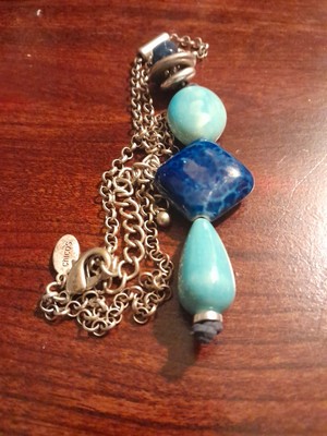 Chico's Heavy Statement Different Styles Blue  Drop Pendant Necklace 