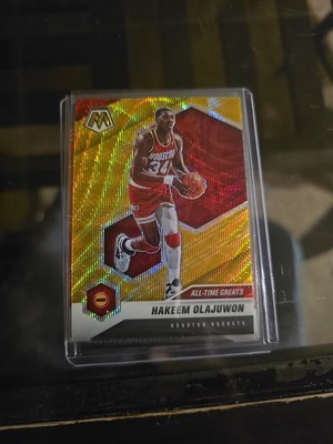 2020-21 Panini Mosaic Hakeem Olajuwon #284 Mosaic Gold Wave Prizm
