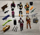 Vintage 80s and 90s GI Joe 5 Action Figure Lot Parts Weapons Backpacks 2 Pets