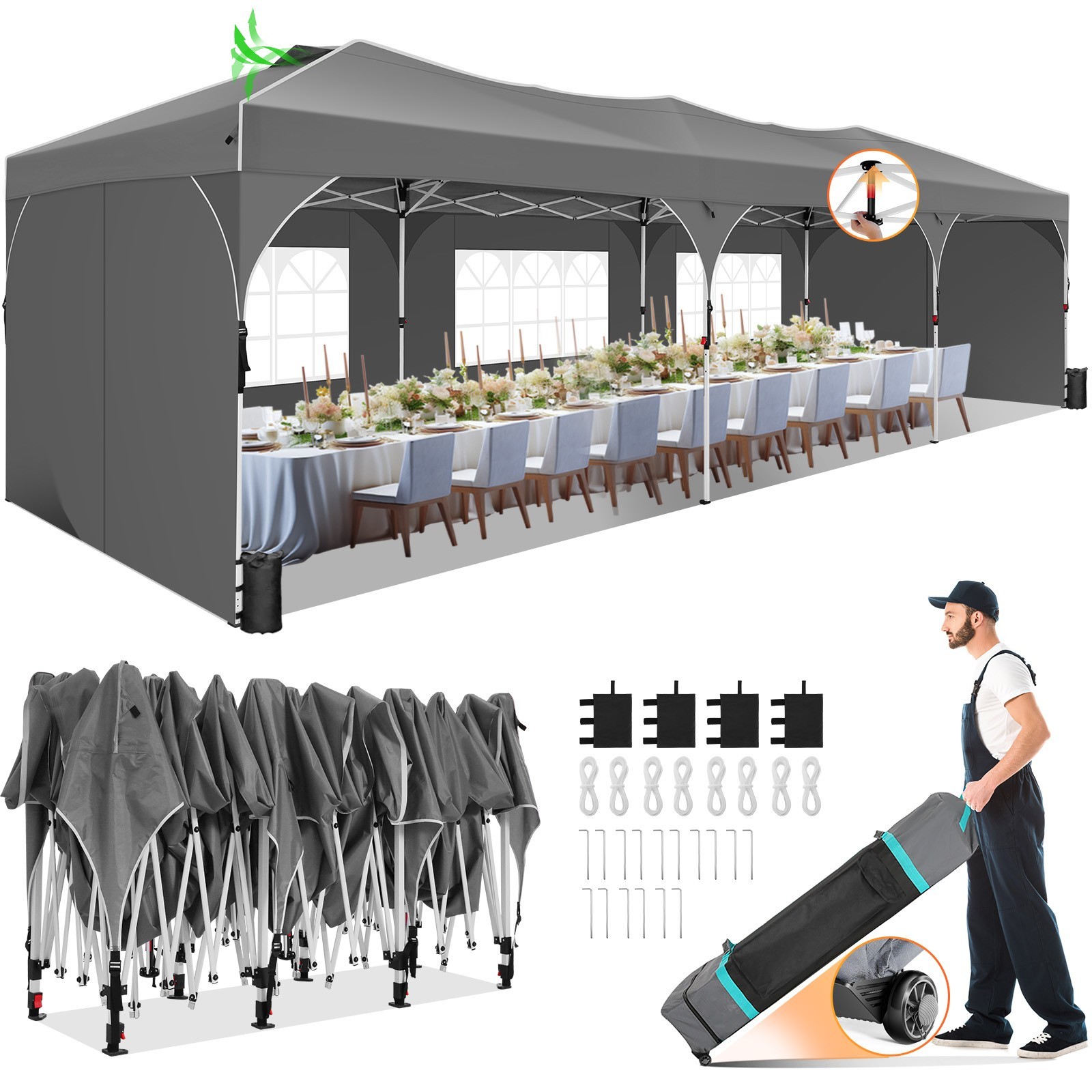 Party Tent Folding Waterproof Gazebo Heavy Duty
