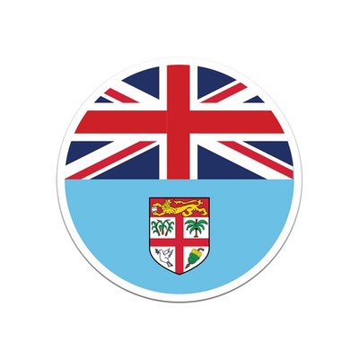 Round Fijian Flag Sticker Decal