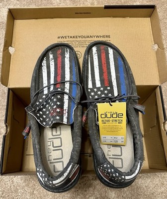 Hey Dude Wally Midnight Flag Gray Men's Slip-On Shoes US 11 EU 44 UK 10