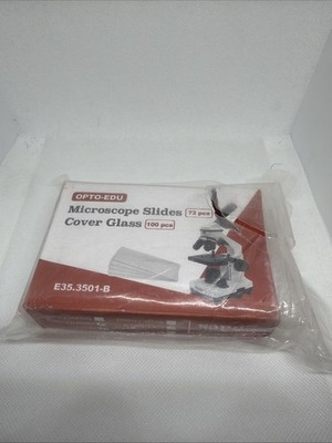 OPTO-EDU E35.3501B Blank Microscope Slides & 100-Pieces Square Cover Glass Glass