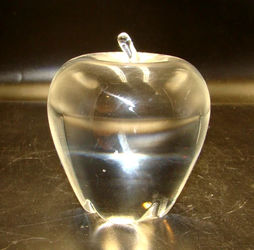 Steuben Crystal Apple Paperweight Figurine