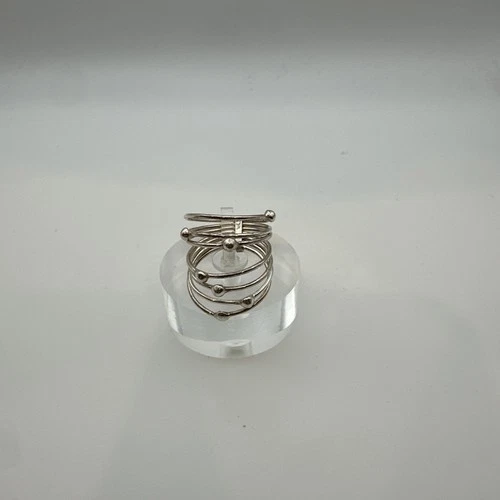 VTG  Sterling Silver .925 Made in Mexico MultiBand Bead  - 4.5 grams, size 7