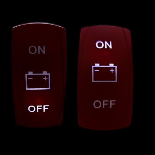 Battery On/Off Red Rocker Switch 4-Pin for UTV Truck RV Can-Am Polaris RZR Boat - Picture 4 of 9
