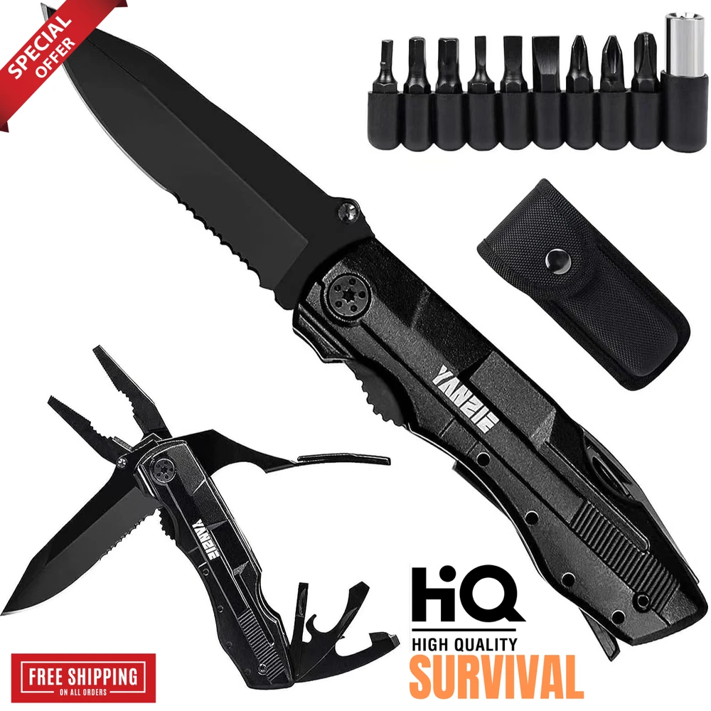 Multi Tool Folding Knife for Fishing Camping Hunting Outdoor Activities for Gift