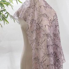 Beautiful Floral Embroidered Tulle Fabric Delicate Lace Fabric for Dress Gown