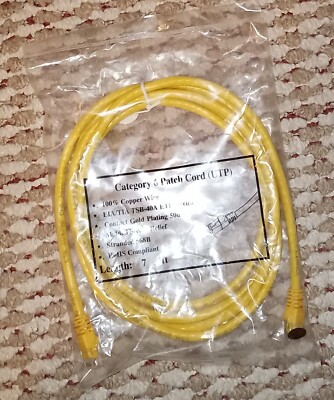 7ft Cat 6 Ethernet Cat 6+Patch Cord, Cable Yellow 7 ft' (UTP)