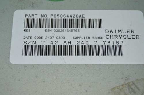 08 09 10 Dodge Challenger Charger Stereo CD Player Radio RES P05064420AF - Picture 6 of 9