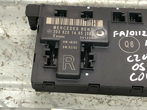 (AS) MERCEDES BENZ W203 C CLASS FRONT DOOR CONTROL MODULE ECU RIGHT A2038201485  - Picture 2 of 3