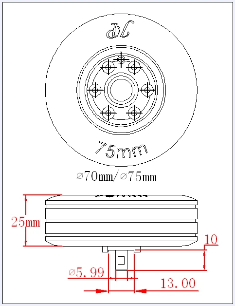 JP Hobby 75mm Heavy Duty Electric Brake System 6mm Shaft RC EDF Turbine Jet - Image 4 of 4